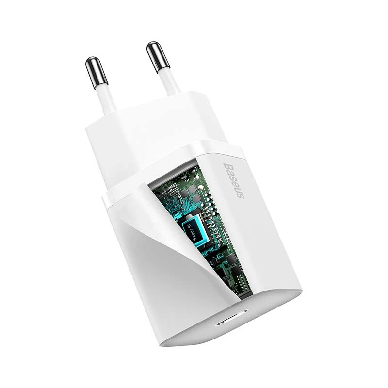 Baseus Super Si Smartphone White AC Fast Charging Indoor