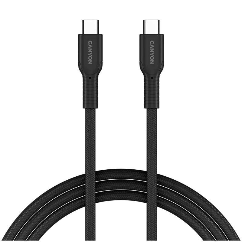 CANYON Kabel OnWire 60CL C-C 60W COLOR Geflochten 1m Schwarz