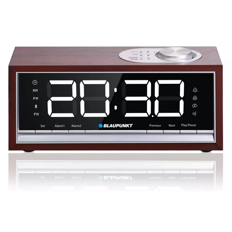 Tragbarer Radiowecker BLAUPUNKT CR60BT — FM PLL, Bluetooth, LED-Display, 60 Senderspeicher, Batterie/DC, CR2032 Backup