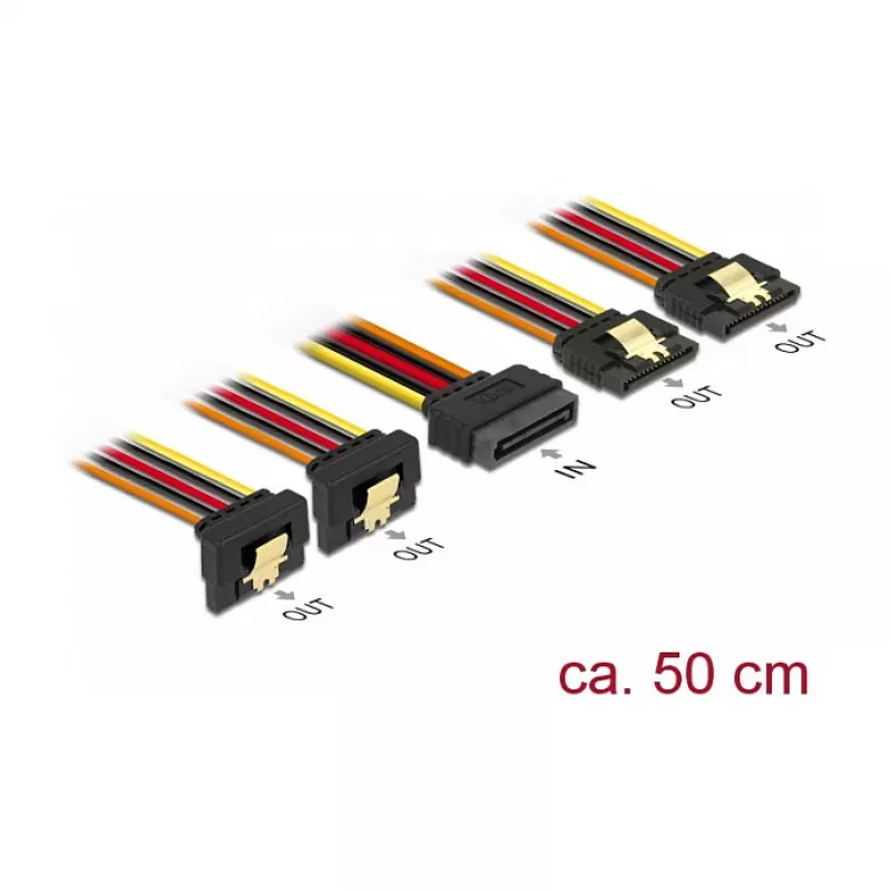 Internes Stromkabel DeLOCK 60152 0,5 m 4 x SATA 15-polig