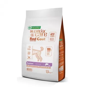 NATURE'S PROTECTION Superior Care Rot Coat Grain Free Junior Small Salmon mit Krill - Trockenfutter für Welpen - 1,5 kg