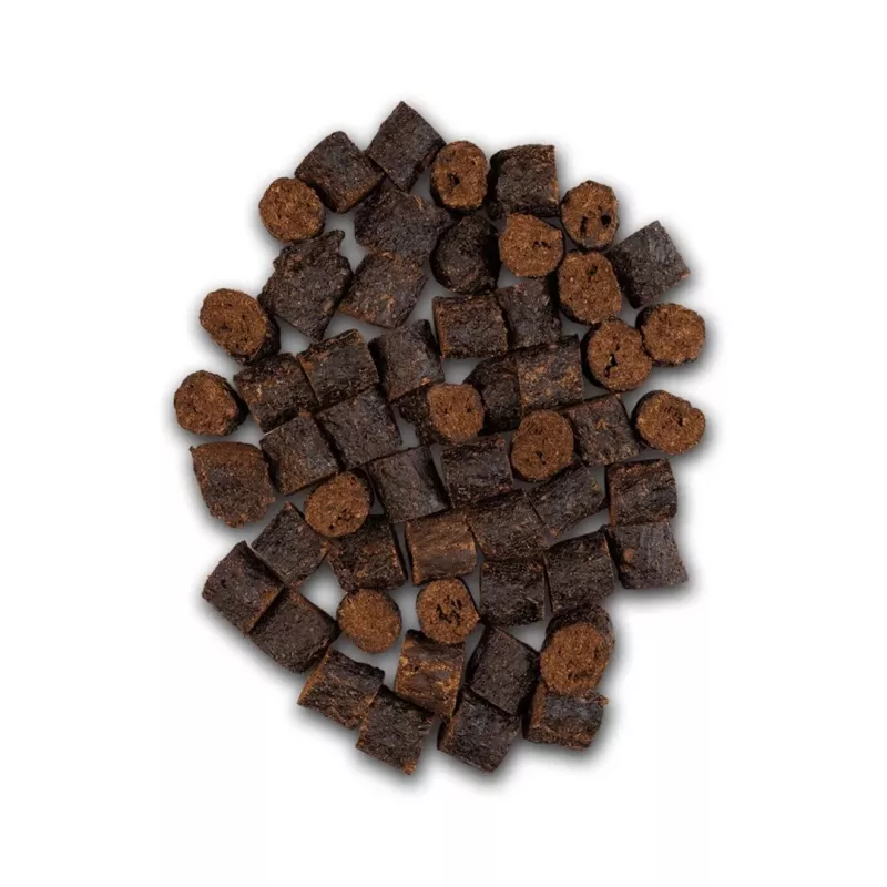 Hundeleckerlis UNISZKI Crunchy Kaninchen mit Minze und Brennnessel 80 g — Kaninchenfleisch, Minze, Brennnessel, knusprige Snacks