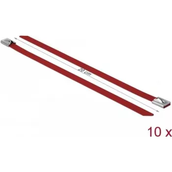 Kabelbinder Stahl DeLOCK 18781 Rot 200mm 10 Stück