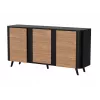 Kommode Cama Meble VOLARE 151 x 39 x 75 cm, schwarz/walnuss, Spanplatte