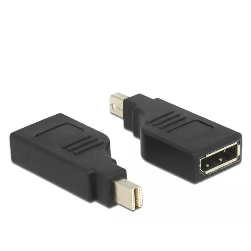 Delock Adapter Mini DisplayPort 1.2 Stecker > DisplayPort Buchse 4K 90° gewinkelt - DisplayPort-Adapter - Mini DisplayPort (M) gewinkelt auf DisplayPort (W) gewinkelt - Schwarz (65626)