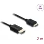 HDMI-Kabel DELOCK 81685 — 2 m, HDMI Typ A (Stecker) auf HDMI Typ C (Mini, Stecker), 48 Gbit/s, bis zu 7680×4320, vergoldete Kontakte, schwarz