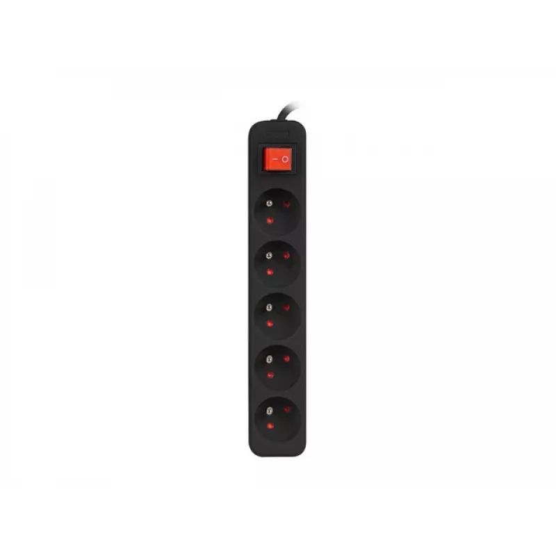 Netzteil-Leiste Lanberg PS1-05E-0300-BK 3 m 5 AC-Steckdosen Innenbereich Weiß