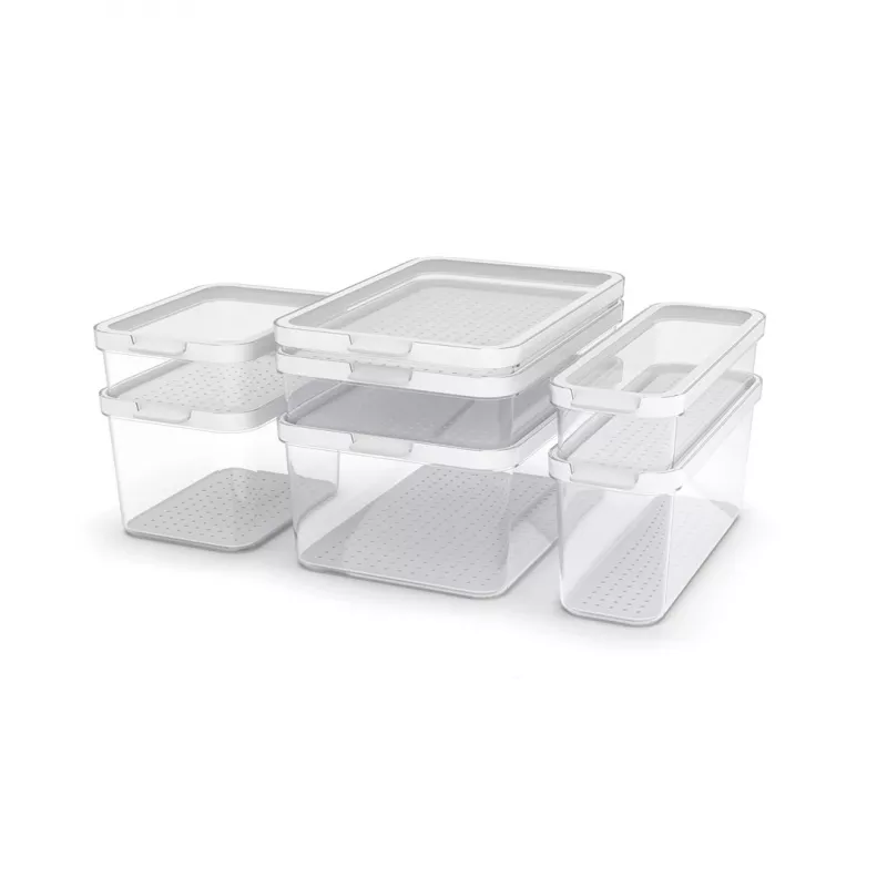 Food container rotho 1053201100 Rectangular 1.2 L transparent white, technopolymer, dishwasher-safe