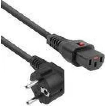 ACT Powercord CEE 7/7 Stecker (abgewinkelt) - C13 IEC Lock schwarz 2 m, EL182S