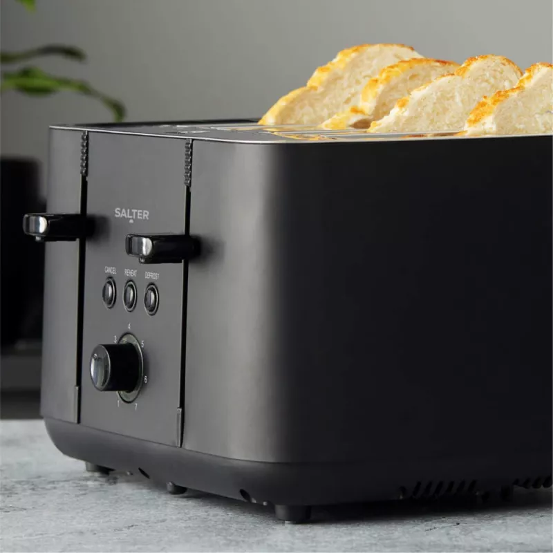 Salter EK5565MBLKFVDE Kuro 4-Scheiben-Toaster