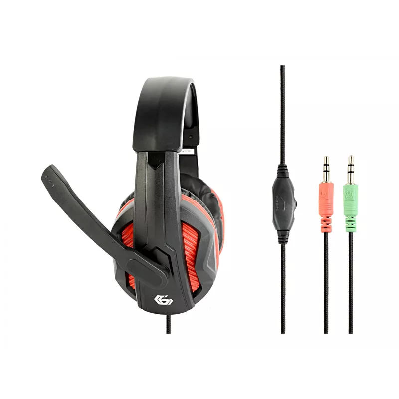Kabelgebundenes Gaming-Headset GEMBIRD GHS-03 — 20–20000 Hz, 2 m Kabel, 250 g, schwarz/rot