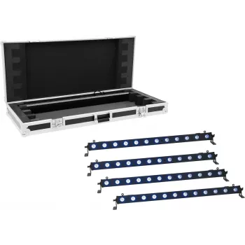 LED-Bar-Beleuchtung EUROLITE 4x LED BAR-12 QCL RGB+UV, 4 Einheiten, RGB+UV-LEDs