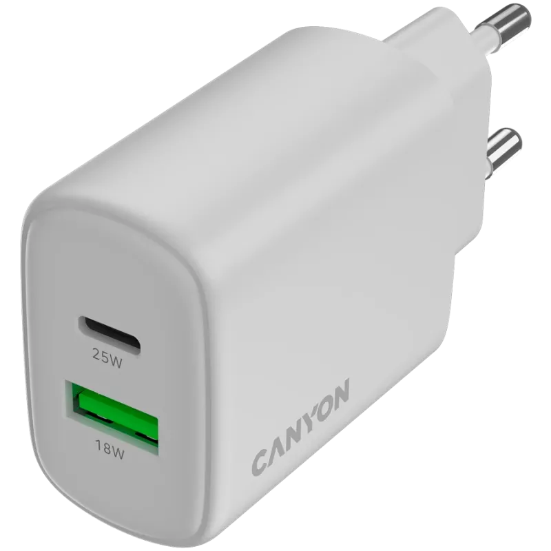 CANYON Ladegerät OnCharge 250 25W 1xPD 1xQC EU Weiß
