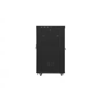 Standschrank 19 Zoll 22U 800x1000 Glastüren LCD (Flat Pack) V2 schwarz