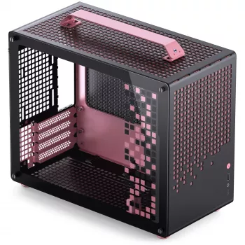 Jonsplus MATX Handle Case Z20 Schwarz-Pink – Mini/Micro/Flex-ATX Gehäuse mit Tragegriff