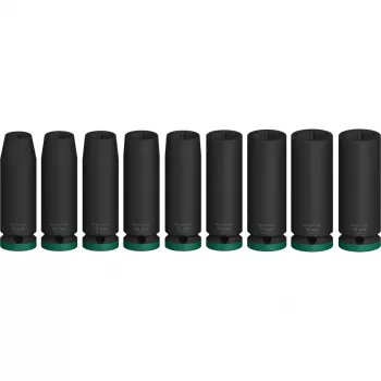 Bosch PRO 1/2 Zoll 9-teiliger Steckschlüsselsatz, tiefe schwarze Steckschlüsseleinsätze