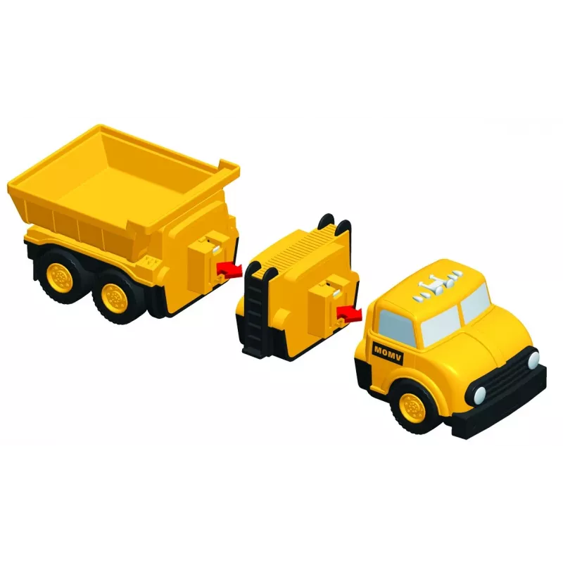 Fahrzeug-Set Popular Playthings Mix or Match Vehicles Construction Schwarz Gelb