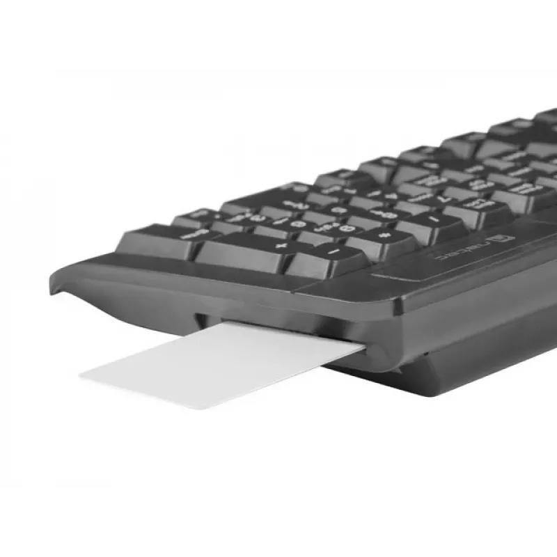 Kabelgebundene Full-Size-Tastatur NATEC Moray ES mit USB, Spanisch QWERTY, 105 Tasten, ID-Kartenleser, 1,5 m Kabel, Schwarz