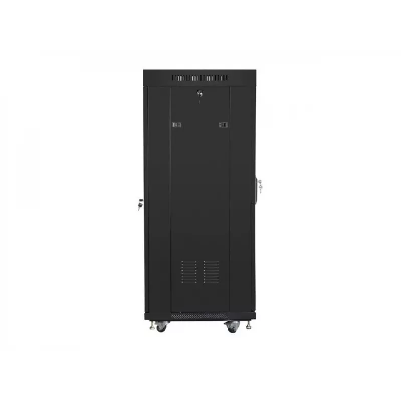 Freistehendes Rack LANBERG FF01-6627-12BL 19 Zoll 27HE 600x600 mm Glastür, 800 kg Tragfähigkeit