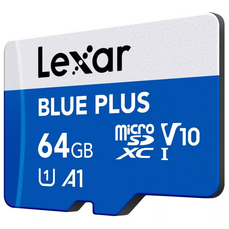MicroSDXC-Speicherkarte Lexar BLUE PLUS 64 GB UHS‑I 100 MB/s U1 V10 (blau)