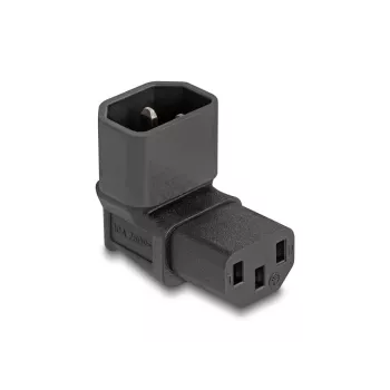 DeLOCK Netzadapter IEC 60320 C14 auf C13 Steckdose 10 A 90° Schwarz 80472