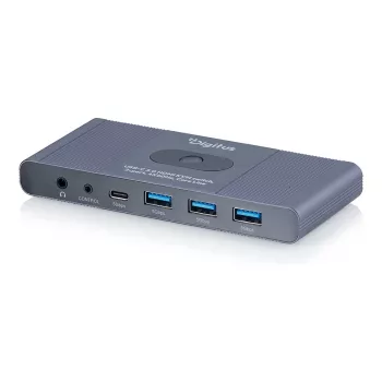 KVM-Switch DIGITUS USB-C 3.0 HDMI 2-Port 4K60Hz, USB-C/USB-A, Aluminium, 135×60×30 mm