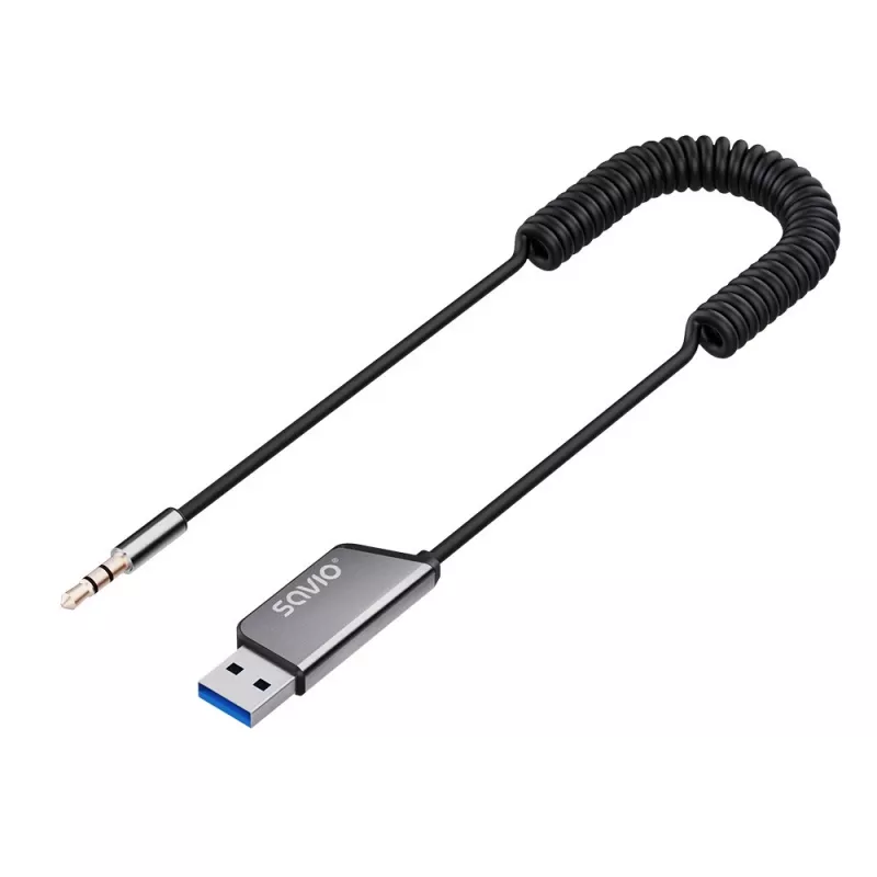 Savio TR-16 Transmitter AUX-Adapter mit Freisprechfunktion, Bluetooth 5.3, Google Assistant/Siri