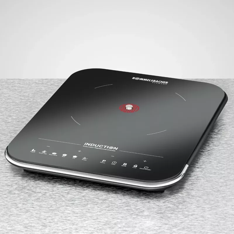 Induktionskochfeld Rommelsbacher CTS 2000/IN 1-zone touch control, rahmenlose Glaskeramikoberfläche, 145–220 mm zone