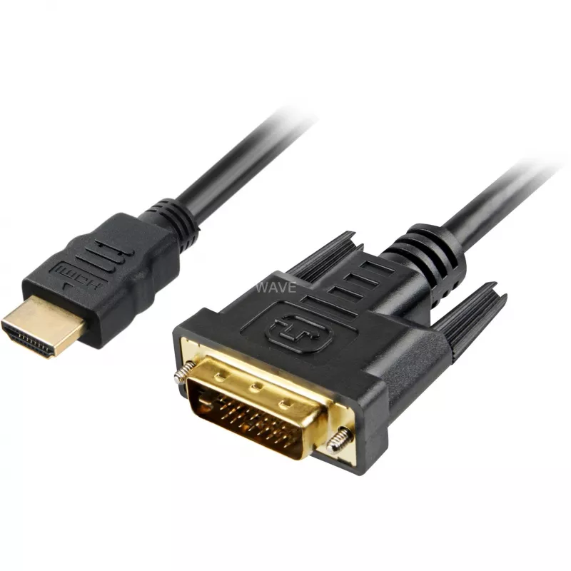 Adapterkabel HDMI > DVI-D (schwarz, 5 Meter, Dual Link, 24+1)