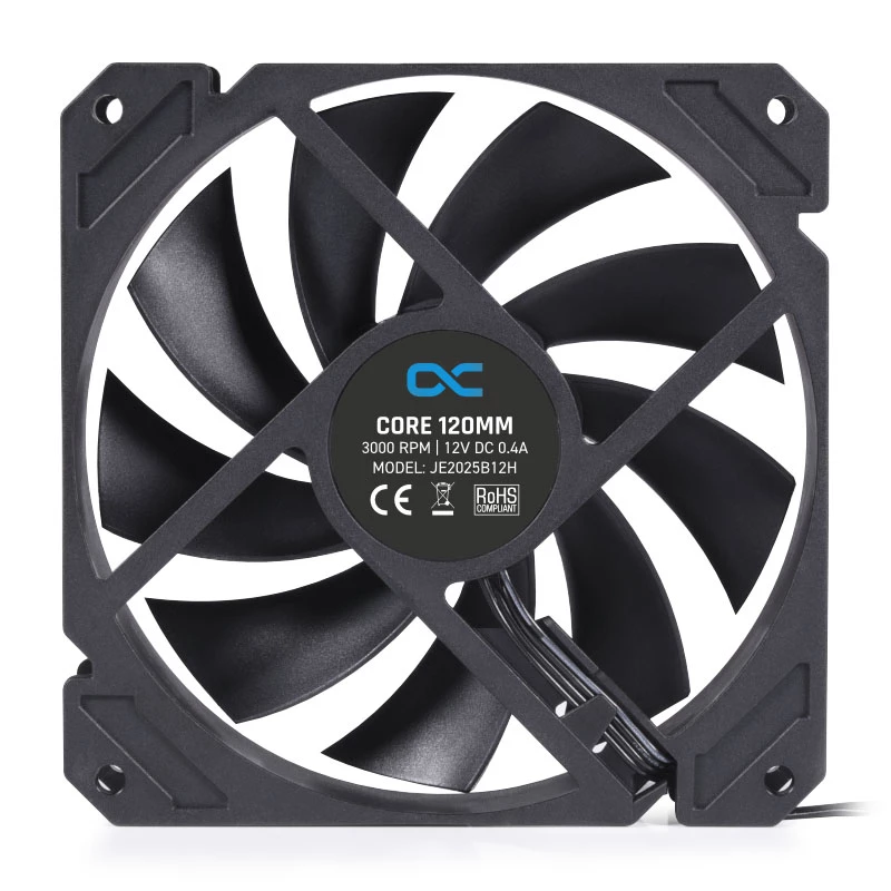 Lüfter Alphacool 12 cm 3000 U/min 7,83 mmH2O Doppeltes Kugellager Schwarz 120x120x25 mm