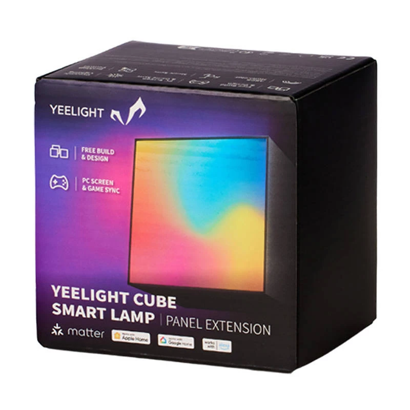 Intelligente Tischlampe Yeelight Cube Schwarz — Wi‑Fi/Bluetooth, Mehrfarbig, 75×75×75 mm, 100–240 V