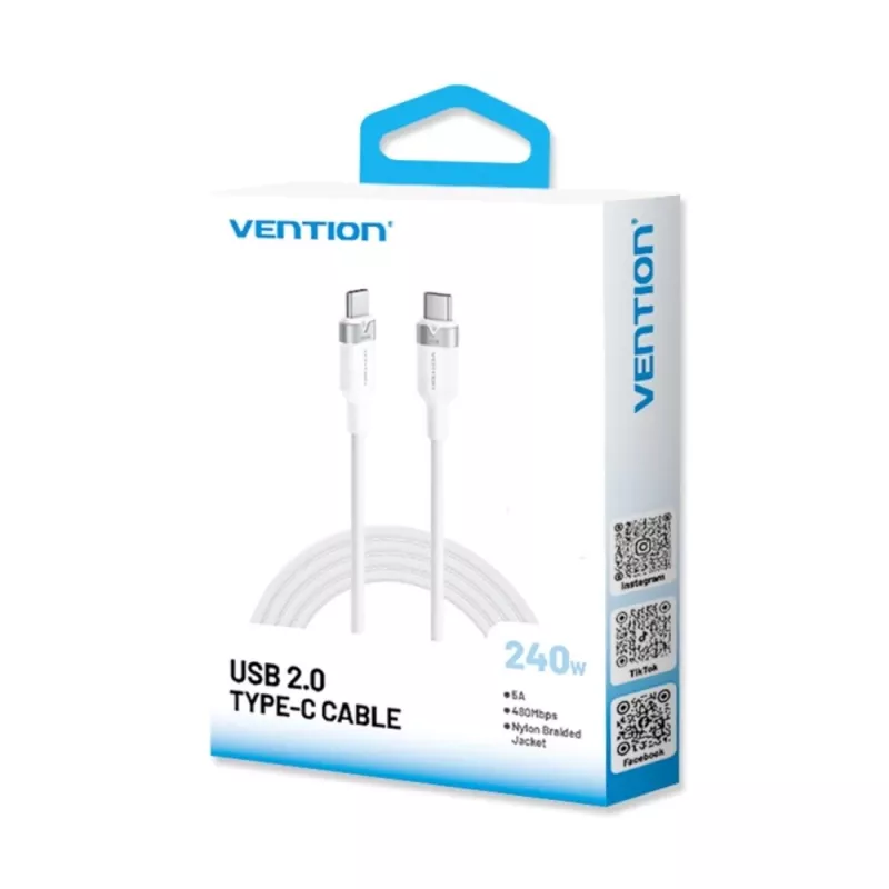 Vention USB 2.0 5A 240W 1m BK USB-C auf C Kabel