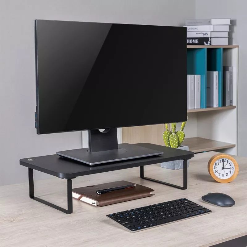 Laptop-Ständer MACLEAN MC-933 höhenverstellbar aus Aluminium, freistehend, für 13 Zoll – 32 Zoll, max. Belastung 20 kg, schwarz