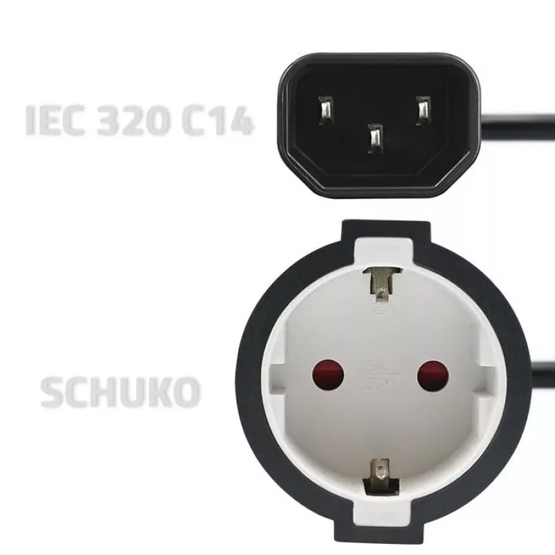 Netzadapter QOLTEC 53906 IEC 320 C14 auf SCHUKO 16A 250V