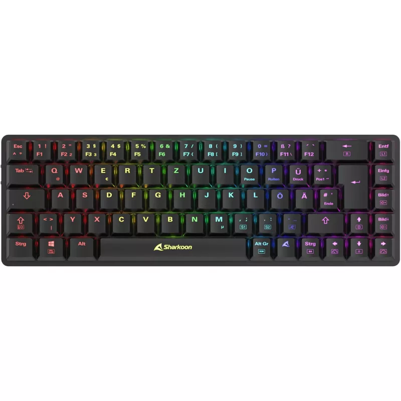 Sharkoon PureWriter W65 Tastatur Gaming RF Wireless QWERTZ Deutsch Schwarz