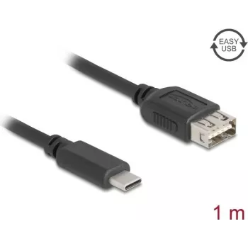 USB 2.0 Kabel DELOCK 81536 — USB‑C auf USB‑A, 1 m, schwarz, vergoldete Kontakte