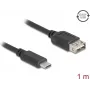 USB 2.0 Kabel DELOCK 81536 — USB‑C auf USB‑A, 1 m, schwarz, vergoldete Kontakte