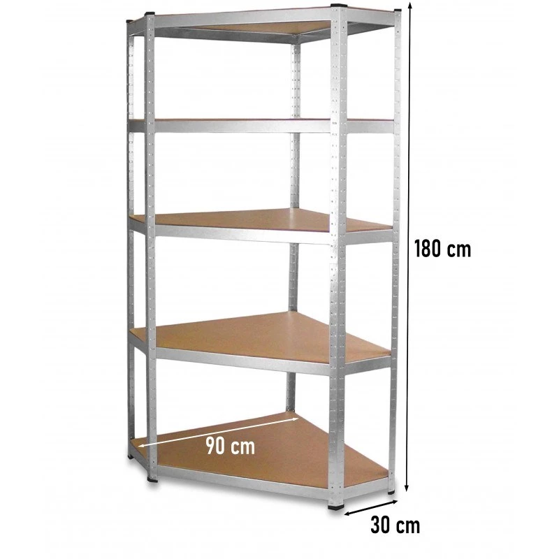 Gartenwerkzeug-Aufbewahrungsregal Top e shop Rack GC9030 — Verzinkter Stahl & MDF, 900x300x1800 mm, freistehend/wandmontiert, 875 kg Kapazität