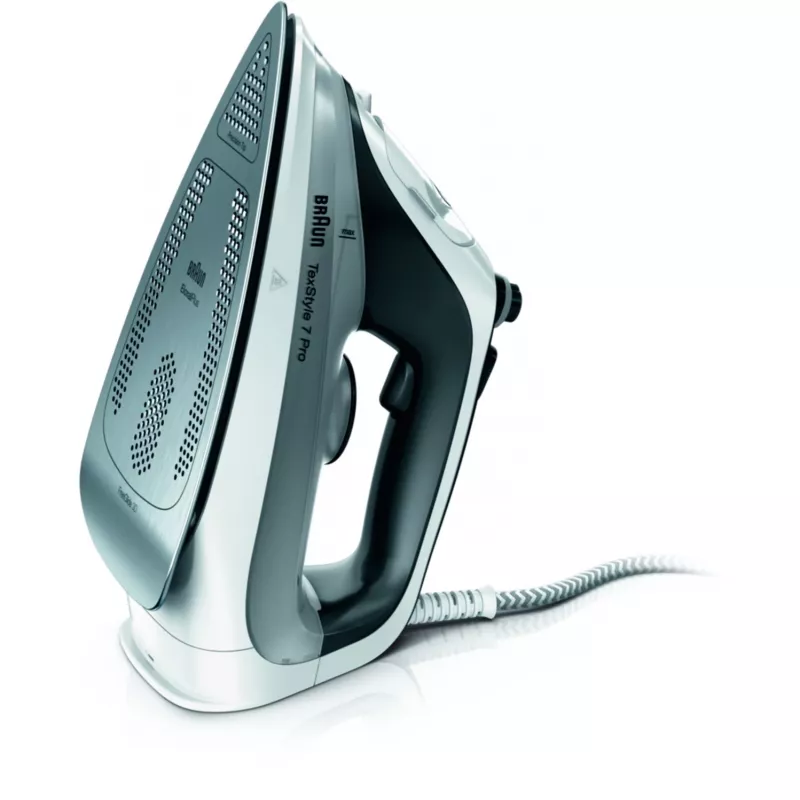 Braun TexStyle 7 Pro SI7149WB Trocken- und Dampfbügeleisen EloxalPlus Bügelsohle 2900 W Schwarz, Weiß