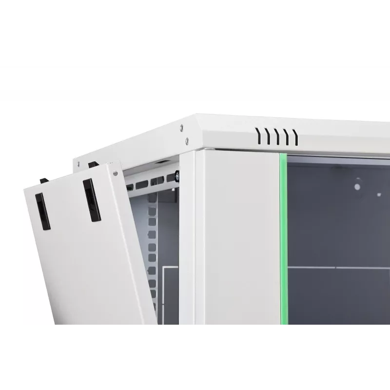 Wandmontiertes 19-Zoll-Rack-Gehäuse DIGITUS Dynamic‑N DN-37100, 7U, 600x450 mm (BxT), IP20, hellgrau, unmontiert