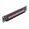 Glasfaser Patch Panel DeLOCK 10 Zoll 12 Port LC Duplex violett 1U schwarz