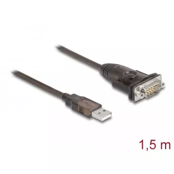 DeLOCK Adapter USB 2.0 Typ-A auf Seriell RS-232 D-Sub 9-polig Stecker 1,5 m