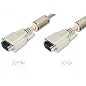 VGA-Monitorverbindungskabel DIGITUS AK-310103-100-E — HD15(M) zu HD15(M), 10 m, 3Coax+7-Draht, beige