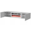 Cama RTV-Schrank LARA 183x35x37 weiß matt + weiß mantelpiece