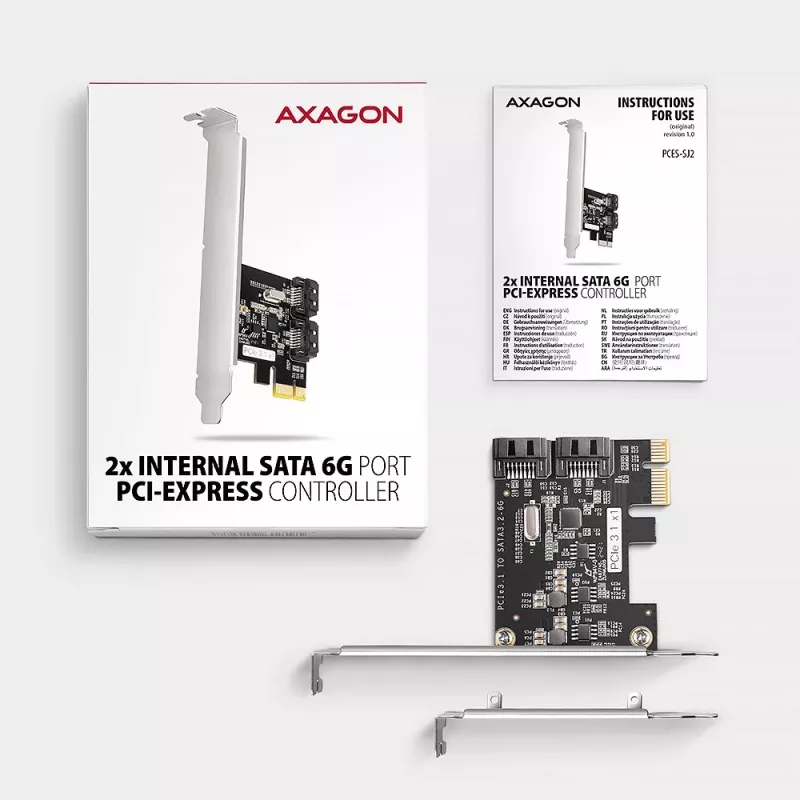 Axagon PCES-SJ2 Schnittstellenkarten/Adapter Intern SATA