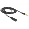 Audiokabel 3,5 mm Stecker auf Buchse DeLOCK 84666 Schwarz 1 m