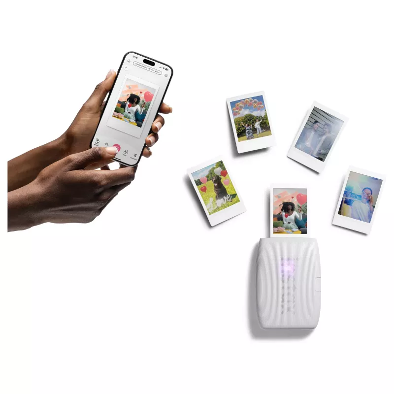 Fotodrucker Fujifilm Instax Mini Link 3 Weiß Bluetooth tragbarer Sofortbilddrucker für Smartphone-Fotos