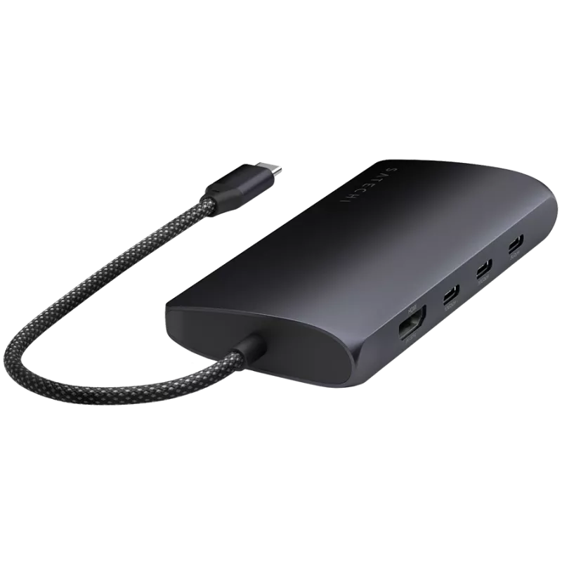 Satechi USB-C Multiport Adapter ST-P8KED — 6 Anschlüsse, unterstützt 8K-Auflösung