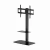 Boden-TV-Ständer GEMBIRD TVS-86ST-01 für 43–86 Zoll Fernseher, schwarz, Basis aus gehärtetem Glas, VESA 100x100–600x400, max. 60 kg