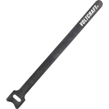 VOLTCRAFT Klett-Kabelbinder 200mm (L x B) 200 mm x 12 mm Dunkelgrau 10 Stück (VC-10547725)